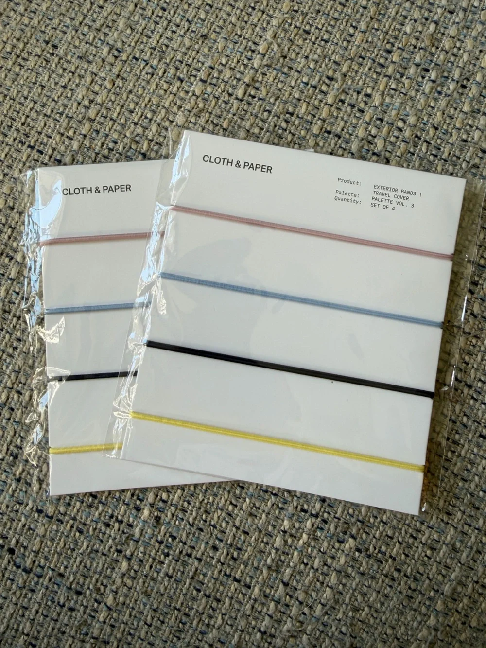 Cloth and Paper Exterior Bands for Travel Cover